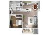 One Bedroom/One Bath Floorplan One Bedroom One Bath Floor Plan with 803 square feet at Manor Way Apartments Everett Washington